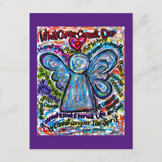 癌が詩のエンジェルアートポストカードを行うことができないこと ポストカード (正面)