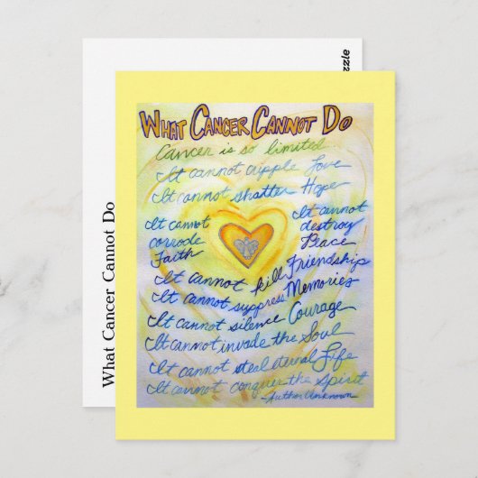 癌が詩のエンジェルアートポストカードを行うことができないこと ポストカード (正面/裏面)