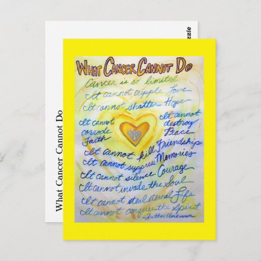 癌が詩のエンジェルアートポストカードを行うことができないこと ポストカード (正面/裏面)