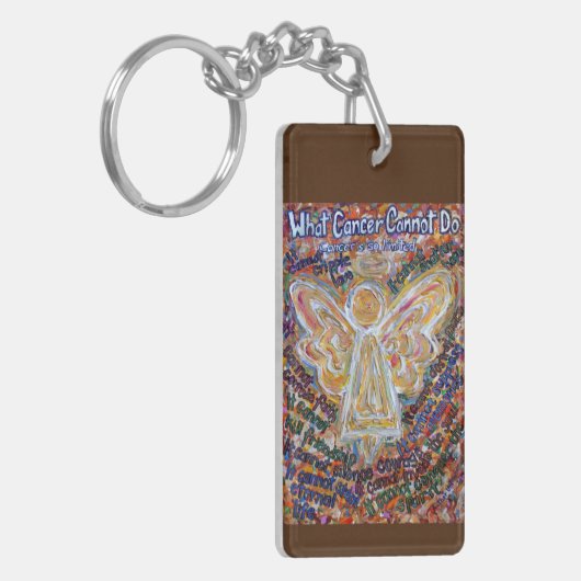 癌が詩のエンジェルペンダントキーホルダーを行うことができない キーホルダー (正面左)