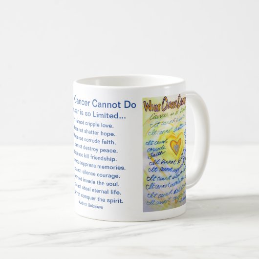 癌が詩のコーヒーマグハートカップを行うことができない コーヒーマグカップ (正面右)