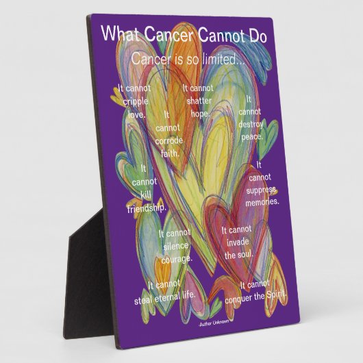 癌が詩のハート画壇を行えないこと フォトプラーク (側面)