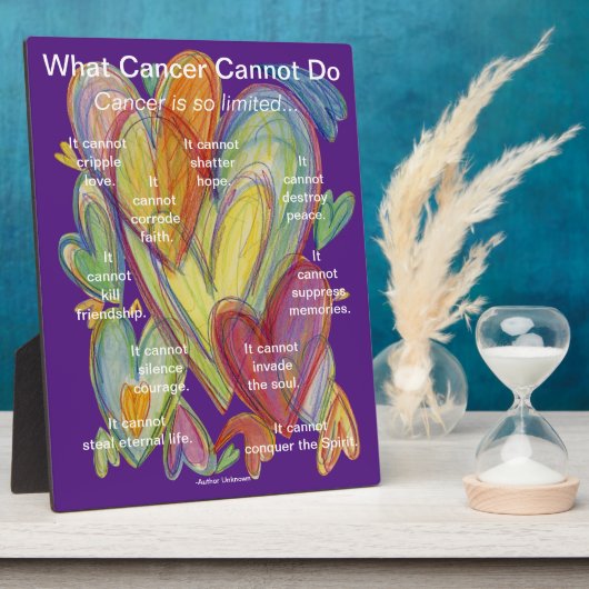 癌が詩のハート画壇を行えないこと フォトプラーク (側面)