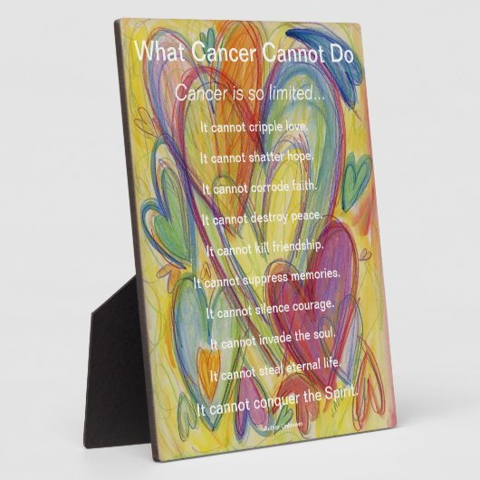 癌が詩のハート芸術プリントの歯垢を行うことができない フォトプラーク (側面)