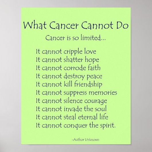 癌が詩のポスタープリント ポスター (正面)