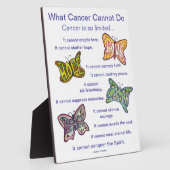 癌が詩の蝶のアートプラークを行うことができない フォトプラーク (側面)