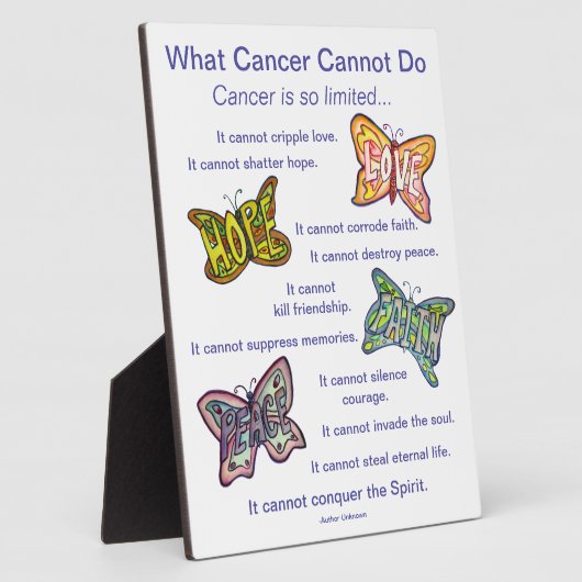 癌が詩の蝶のアートプラークを行うことができない フォトプラーク (側面)