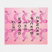 癌が間違った女の子ピンクの引用文を選んだ フリースブランケット (正面(横))