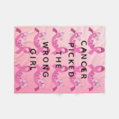 癌が間違った女の子ピンクの引用文を選んだ フリースブランケット (正面(横))