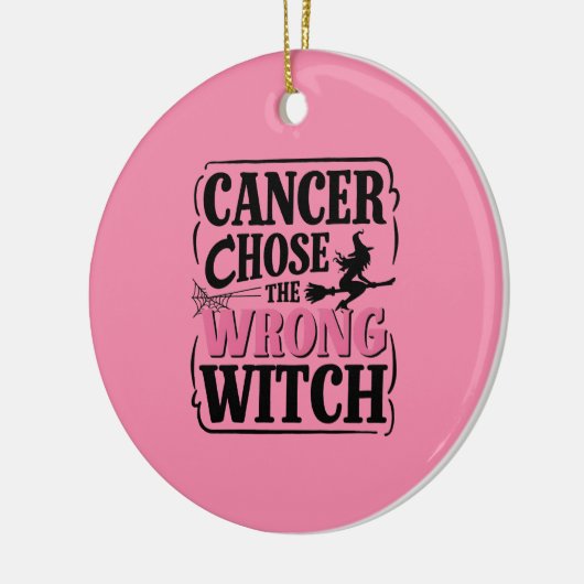 癌が間違った魔女ハロウィーン認識度を選んだ セラミックオーナメント (左)