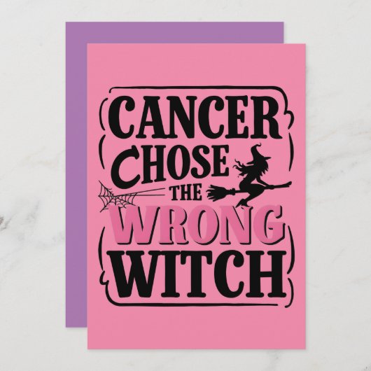 癌が間違った魔女ハロウィーン認識度を選んだ 招待状 (正面/裏面)