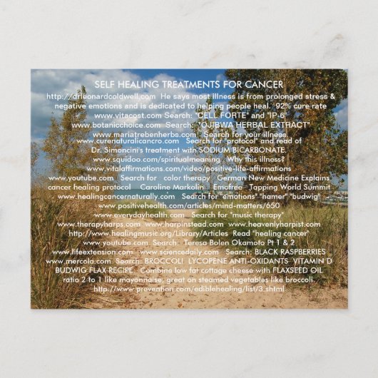 癌と病気の葉書からの自己治癒 ポストカード (正面)