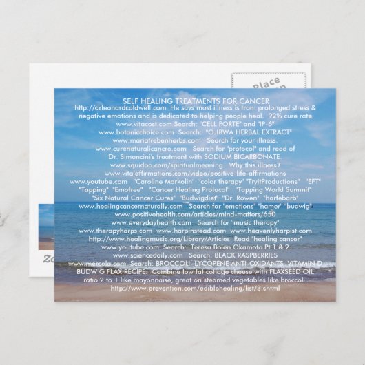 癌と病気の葉書からの自己治癒 ポストカード (正面/裏面)