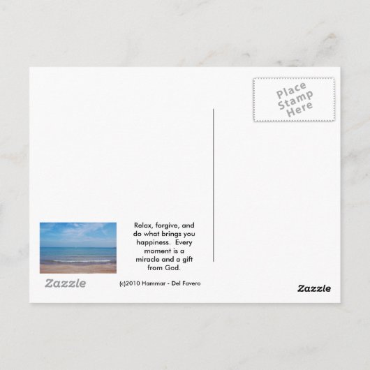 癌と病気の葉書からの自己治癒 ポストカード (裏面)