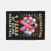 癌のない乳がんである4年間 フリースブランケット (正面(横))