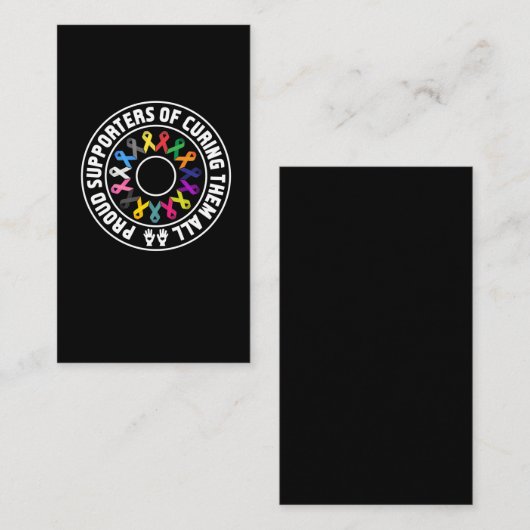 癌のリボンの認識度を治す誇りを持ったなサポータ 名刺 (正面/裏面)