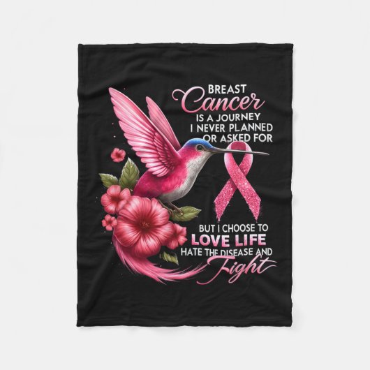 癌の乳がんは私が計画したことのない旅である フリースブランケット (正面)