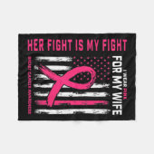 癌の彼女の戦いは私の戦い私の衣服ピンクの妻ブレア フリースブランケット (正面(横))