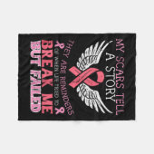 癌の生存私の傷物語認識度女性 フリースブランケット (正面(横))