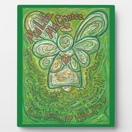 癌の私の人生、私の選択詩エンジェルアートプラーク フォトプラーク (正面)