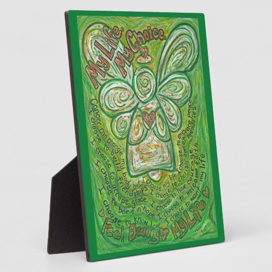 癌の私の人生、私の選択詩エンジェルアートプラーク フォトプラーク (側面)