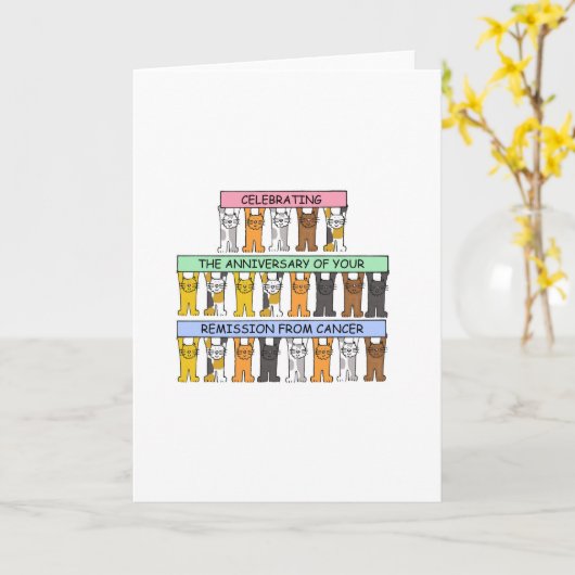 癌の赦免の記念日を祝うこと カード (黄色い花)