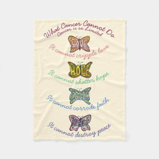 『癌は翼を持てない化学カスタム毛布』 フリースブランケット (正面)