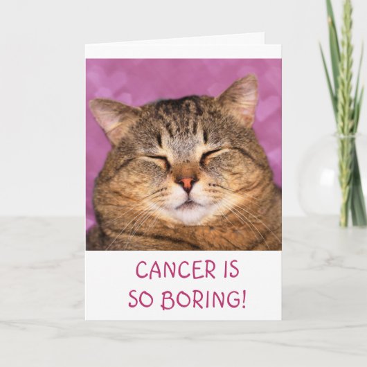 癌は退屈なおもしろい猫 カード (正面)