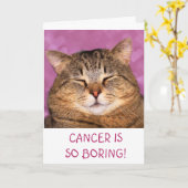 癌は退屈なおもしろい猫 カード (黄色い花)