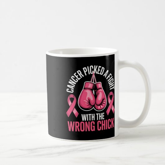 癌は間違った乳房との戦いを選んだ コーヒーマグカップ (右)