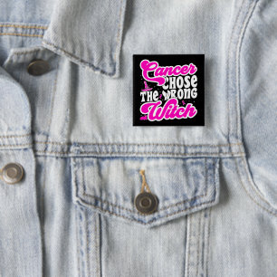 癌は間違った魔女の乳がんを選んだおもしろい 缶バッジ