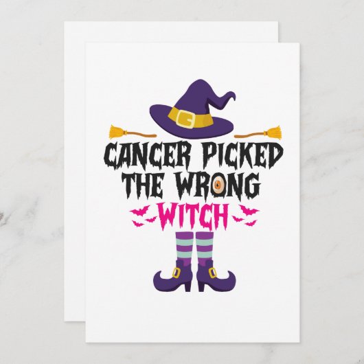 癌は間違った魔女の面白いハロウィーンギフトを選んだ シーズンカード (正面/裏面)