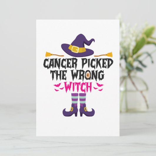 癌は間違った魔女の面白いハロウィーンギフトを選んだ シーズンカード (スタンド正面)