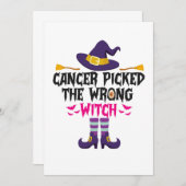 癌は間違った魔女の面白いハロウィーンギフトを選んだ 招待状 (正面/裏面)