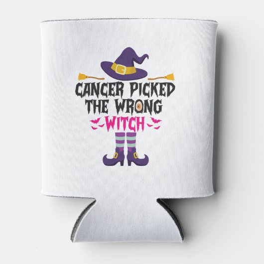 癌は間違った魔女の面白いハロウィーンギフトを選んだ 缶クーラー (正面)