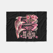 癌ザブーツウェスターズ女性のカーボーイブーストブレストカンス フリースブランケット (正面(横))