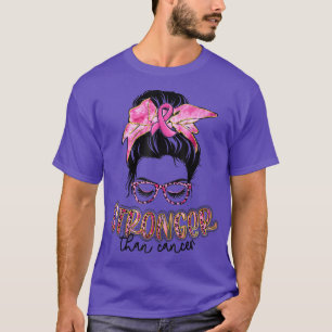 癌ピンクリボンめちゃくちゃなパン乳房より強い Tシャツ
