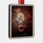 癌細胞のWireframe メタルオーナメント (右)