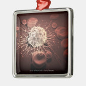 癌細胞のWireframe メタルオーナメント (左)