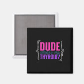 癌認識度の男Where is My Thyroid Ribbon Fu マグネット (正面/裏面)