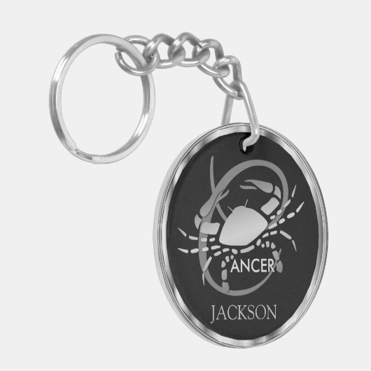 癌♋カニ – 〔占星術の〕十二宮図標識 キーホルダー (正面左)