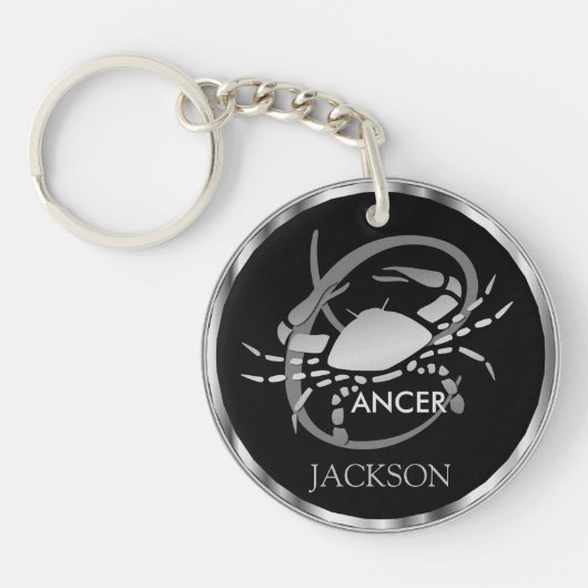 癌♋カニ – 〔占星術の〕十二宮図標識 キーホルダー (正面)
