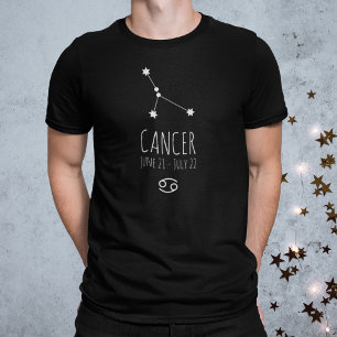 癌 パーソナライズされた〔占星術の〕十二宮図コンステレーションTシャツ Tシャツ