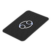 癌〔占星術の〕十二宮図シンボルブラックカーボンファイバープリント マグネット (左側)