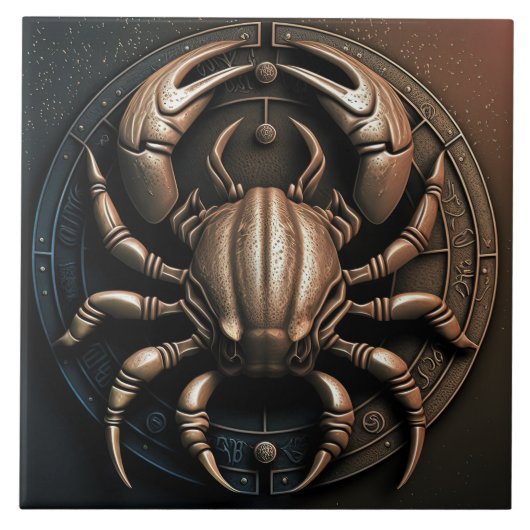 癌〔占星術の〕十二宮図徴候がん占星術セラミックタイル タイル (正面)