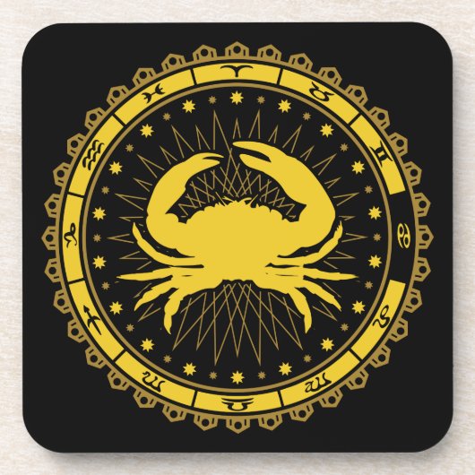 癌 – 〔占星術の〕十二宮図標識 – 記号 – 占星術 コースター (正面)