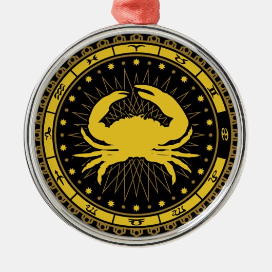 癌 – 〔占星術の〕十二宮図標識 – 記号 – 占星術 メタルオーナメント (正面)