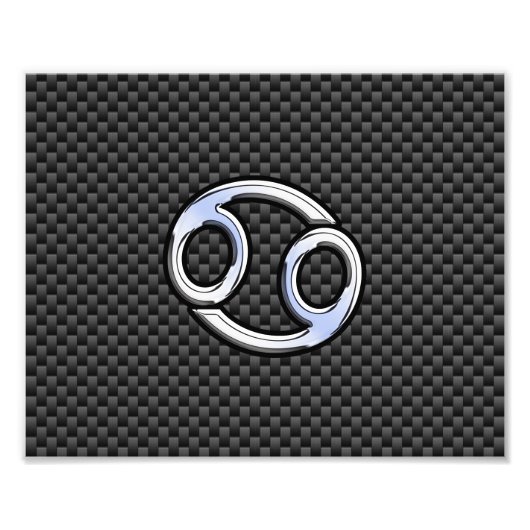 癌〔占星術の〕十二宮図記号炭炭素繊維プリント フォトプリント            (正面)