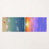 癒される海の日の出、 カメ、星、真珠 ヨガマット (正面(横))