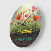 癒しには許し愛の信仰が必要 ラージ壁時計 (傾斜)